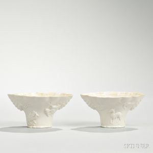 Pair of Blanc-de-Chine Libation Cups