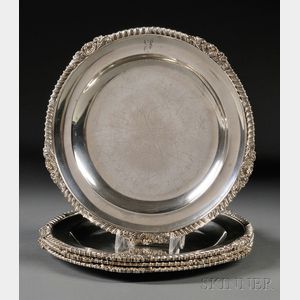 Four George III Silver Meat Plates