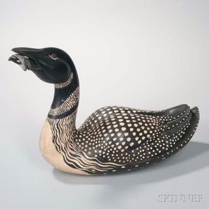Carved Loon Sculpture