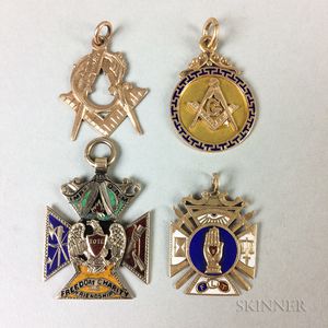 Four Masonic Gold Medals