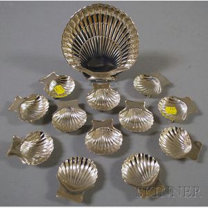 Thirteen Shell-form Sterling Silver Dishes