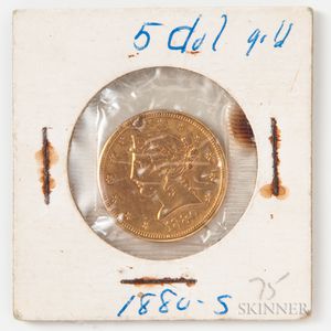 1880-S $5 Liberty Head Half Eagle Gold Coin