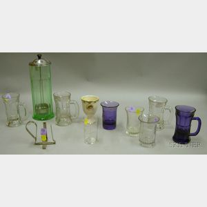 Nine Pieces of Moxie Glassware and Counter Items