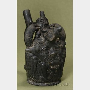 Pre-Columbian Blackware Pottery Effigy Vessel