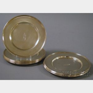 Set of Eight Sterling Silver Bread and Butter Plates