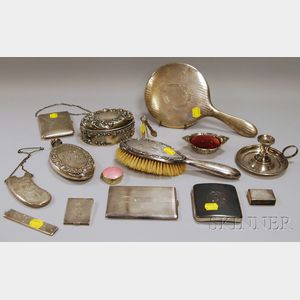 Assembled Group of Mostly Sterling Silver and Silver-mounted Personal and Vanity Items