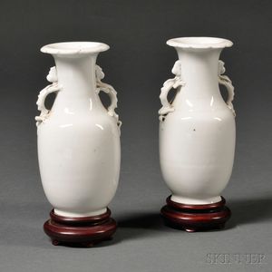 Pair of Small White Porcelain Vases