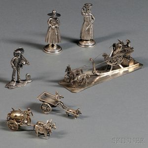 Six Miniature Silver Figures