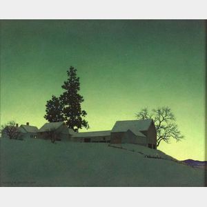 Maxfield Parrish (American, 1870-1966) Winter Dusk