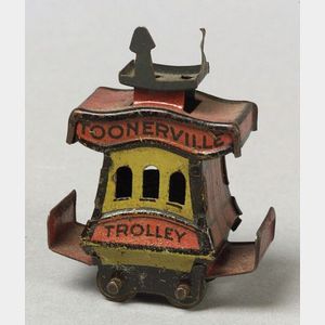 Miniature Lithographed Tin Toonerville Trolley Penny Toy