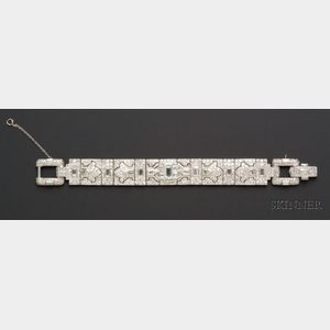 Art Deco Platinum and Diamond Bracelet, Cartier