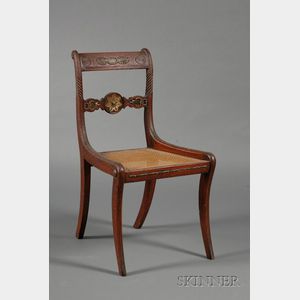 Regency Brass-mounted and Caned Side Chair