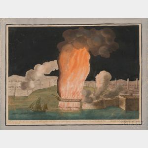 John B. Guerrazzi, engraver The Burning of the American Frigate the Philadelphia in the Harbour of Trip...