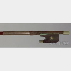French Nickel-mounted Violin Bow, Eugene Cuniot