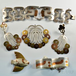 Group of Victoria Mexican Silver and Metales Jewelry