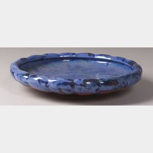 Fulper Pottery Blue Flambe Glazed Low Bowl