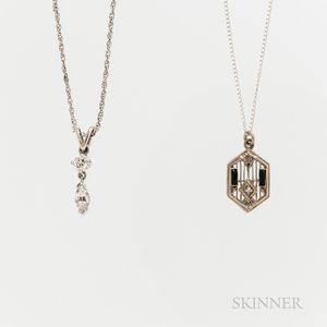 Two Diamond Pendants