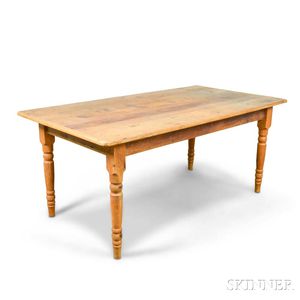 Turned Pine Breadboard-end Dining Table
