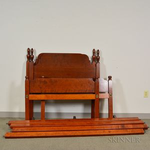Pair of Eldred Wheeler Federal-style Tiger Maple Twin Beds