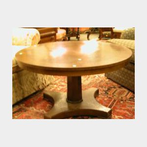 Neoclassical Inlaid Adjustable Mahogany Occasional Table, together with a Regency-st yle side board.