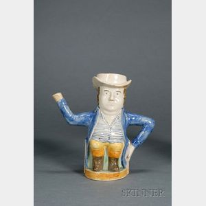Pratt-type Pearlware Figural Teapot