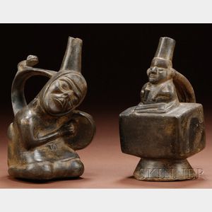 Two Pre-Columbian Burnished Blackware Vessels