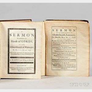 Sammelband of English Sermons, 1692-1770s, Thirty-eight Titles in Two Volumes.