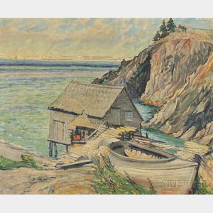 Elizabeth B. Robb (American, 1864-1939) Cliffside Boathouse