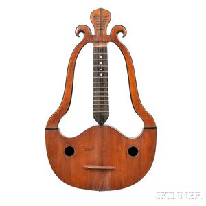 French 12-string Lyre Cittern, c. 1778