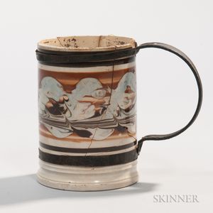 Creamware Pint Mug with Tinsmith's Make-do Repair