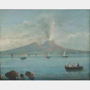 Italian School, 19th Century View of Vesuvius.