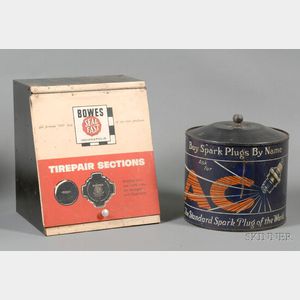Bowes Seal-fast Tire Repair Sections and A/C Spark Plug Display.