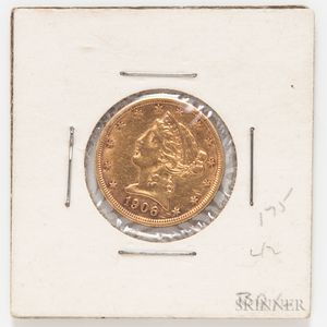 1906-D $5 Liberty Head Half Eagle Gold Coin