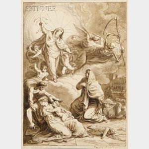 Attributed to Felice Giani (Italian, 1758-1823) Virgin Interceding on Behalf of Plague Victims