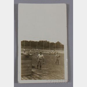 Circa 1925 New York Yankees Babe Ruth Baseball Practice Snapshot Photograph