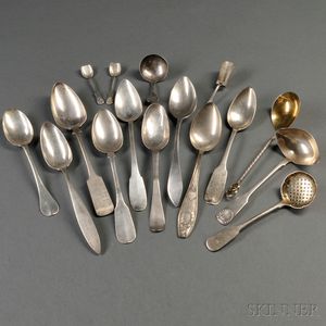 Sixteen Assorted Continental Silver Flatware Items