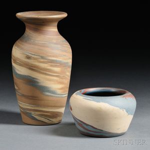 Two Niloak Missionware Clay Vases