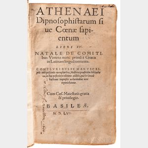 Athenaeus of Naucratis (2nd/3rd Century AD) Athenaei Dipnosophistarum sive Coenae Sapientum Libri XV.