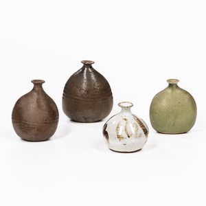 Four Maynard Tischler (American, b. 1932) Studio Pottery Bud Vases