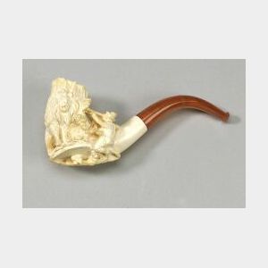 Meerschaum Pipe Carved with Lion Hunters
