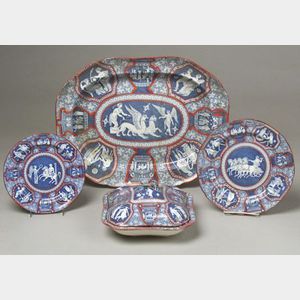 Partial Etruscan Revival Pottery Dinner Service