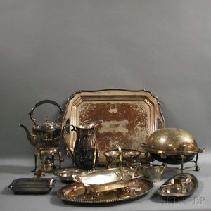 Group of Assorted Silver-plated Tableware and Serving Items