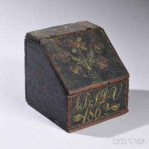 Paint-decorated Slant-lid Writing Box