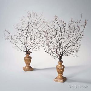 Pair of Decorative Coral Vases