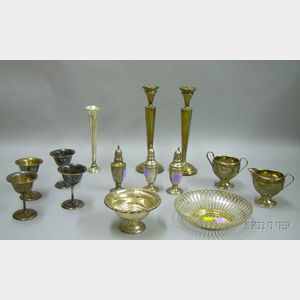 Fourteen Sterling Silver Serving and Table Items