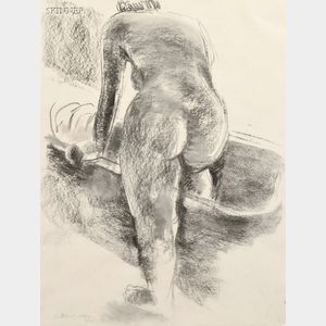Sir Anthony Caro (British, b. 1924) Untitled [Nude Stepping into Tub]