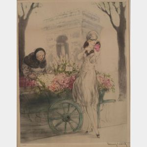 Louis Icart (French, 1888-1950) Marchande de Fleurs