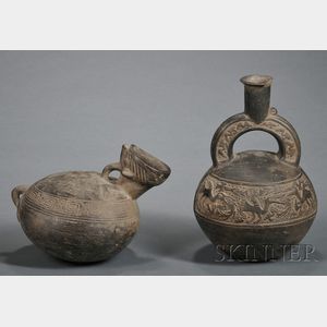 Two Pre-Columbian Blackware Vessels