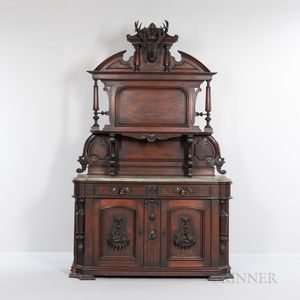 Victorian Marble-top Carved Sideboard