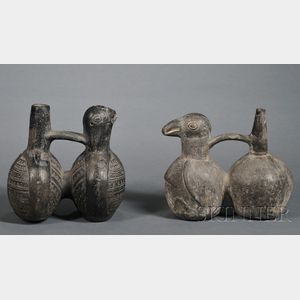 Two Pre-Columbian Blackware Pottery Vessels